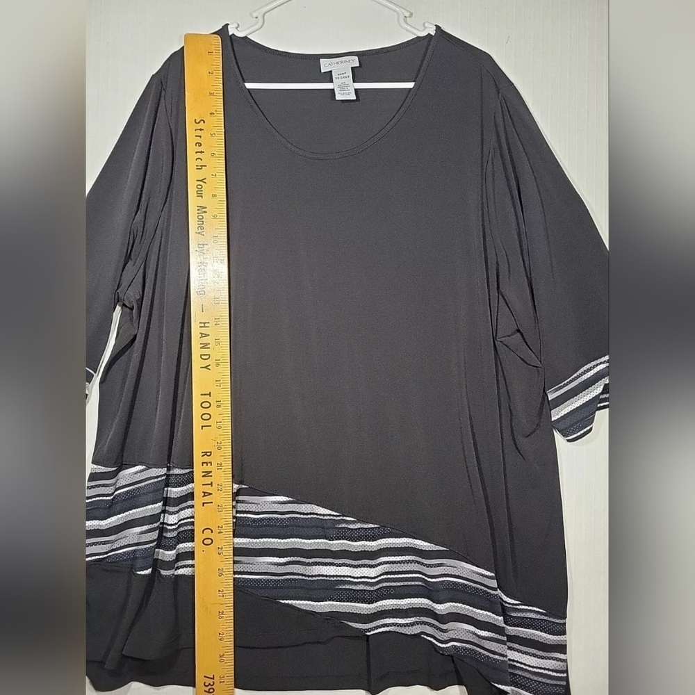 Womens Catherines Black Short Sleeve Top Plus Size 22/24WP - Picture 4 of 6